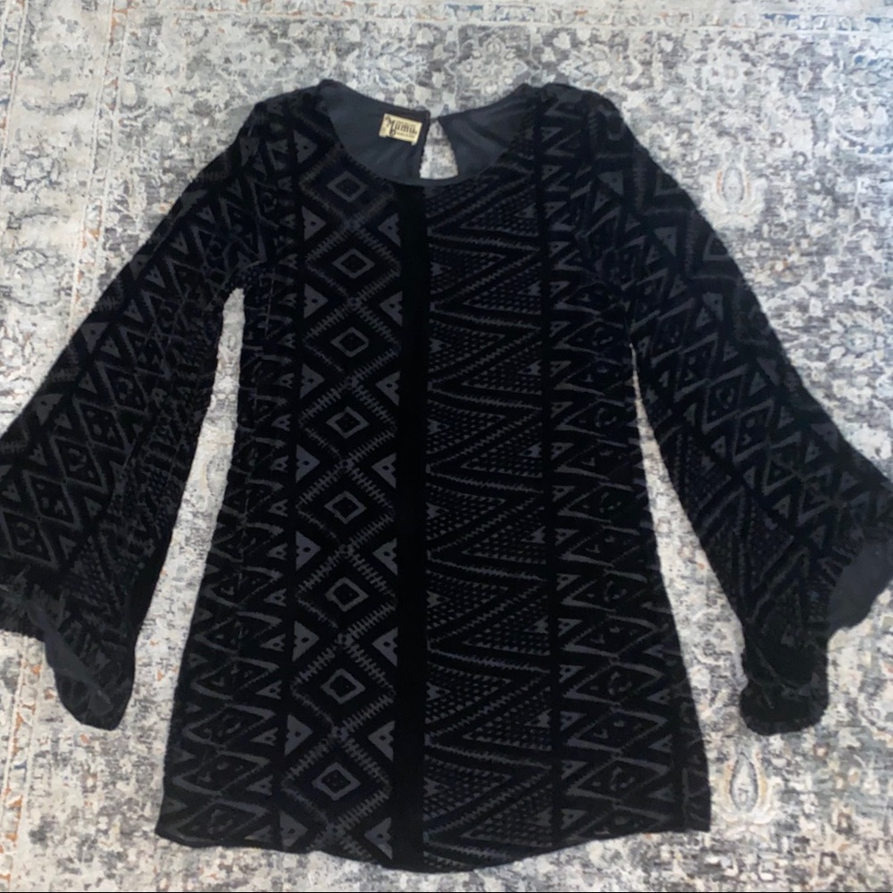 Show Me Your Mumu Black Velvet Mini Dress